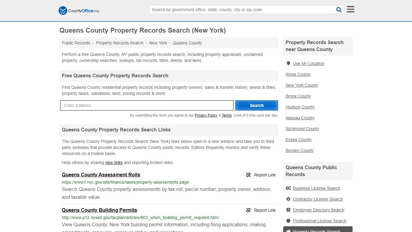 Queens County Property Records Search (New York) - County Office